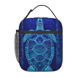 cromcu Insulated Lunch Box for Kids Boys Women Turtle Lunch Box for Work,Picnic,School,Travel,Hiking, Beach or Fishing Polyester Turtle Lunch Bag Sea Turtle