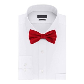 Trimming Shop Satin Classy Neck Bow Tie Solid Deep Red Colour Adjustable Butterfly Pretied Bowtie Tuxedo Men Women Kids Formal Casual Party Wear Fashion Accessory