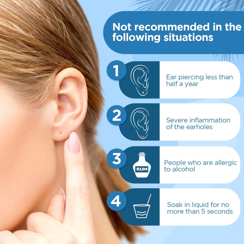 Ohrpiercing-Reiniger, Einweg-Reinigungsseide, Linie für Nasenohrringe, Piercingloch, Aftercare Tool Loch (Gelb,