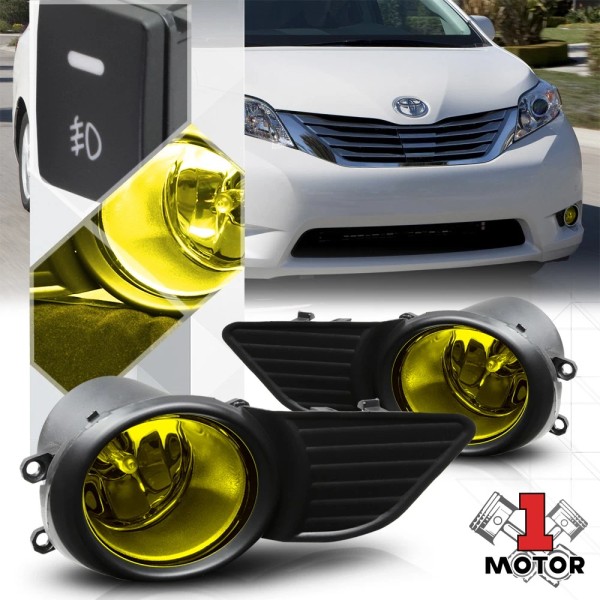 Motor-1 Yellow Lens Fog Light Bumper Lamp w/Switch+Harne