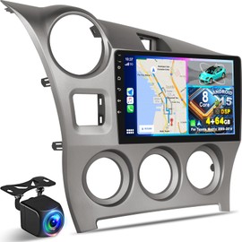 NHOPEEW [8-Core 4+64G] Upgrade Android 15 Radio for Toyota Matrix 2009-2014, 9 inch IPS Touchscreen Carplay Stereo - 3D Car Model Showcase, Cooling Fan, WiFi, DSP, Custom UI Design + AHD Backup Camera