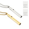 atnayo 2PCS Breathing Necklace, Portable Whistle Anxiety Breathing Necklace (Gold,