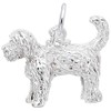 Sterling Silver Labradoodle Dog - 0.69" x 0.56" (16mm x