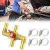 QWORK Solid Brass 5/8" 4-Way Heater Control Valve with Switch,