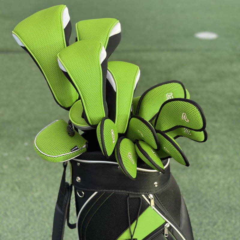 Andux Golf 460cc Drivers Club Head Covers Short Neck Green