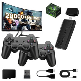 Retro Game Stick 4K Wireless Retro Game Console Built-in 9 Emulators 20000+ Games, Plug & Play Video Games with 4K HDMI Output and 2.4G Wireless Controller Gamepad, Gifts for Birthday