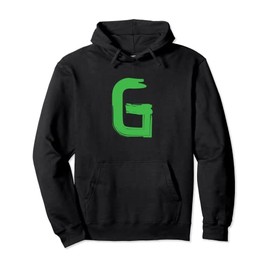 Creative Bold Green Letter G - Design Alphabet - Marker Pullover Hoodie