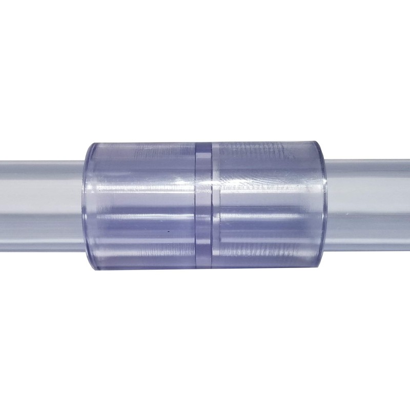 Clear PVC Pipe Fitting (bluish tint): Coupling, Schedule 40/80, 1