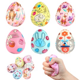 Easter Egg Decompression Toy, Large, FainFun 8 x 6 cm Stress Ball, Easter Egg for Teenagers, Adults, Child, Decompression Slow Rebound Toy, Anti-Stress Eggs, Easter, Easter Basket Filler Party
