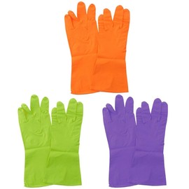 SSHHUI 3 Pairs Of Household Rubber Cleaning Gloves Kitchen Reusable Dishwashing Gloves