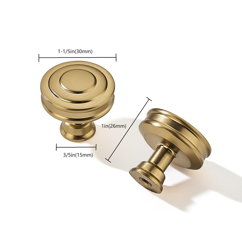 khtumeware 10 Pack 1-1/4 Inch(32mm) Champagne Bronze Round Cabinet Knobs