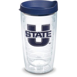 Tervis - Vaso individual con tapa, Utah St Univ, Transparente, 473,18ml, 1