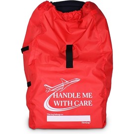 Car Seat Travel Bag for Airplane, Carseat Cover for Air Travel for Infant Carriers Booster Convertible, Red