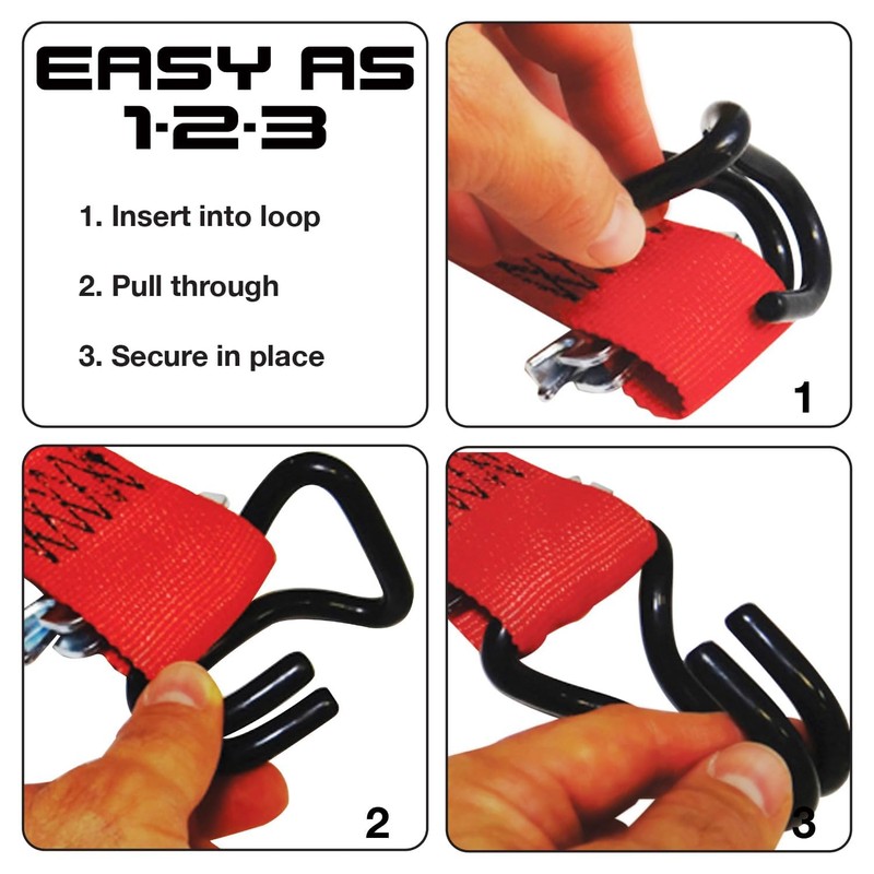 SNAP-LOC E-Track Strap Slip-On Hook Adapter 6-Pack, Logistic Tie-Down for