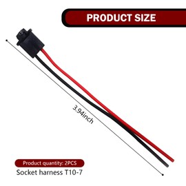 T10 Bulb Socket with Wire Pigtail, Plastic + Pure Copper Parking Light License Plate Light Pre-Wired Connector, Bulb Plug Adapter, Universal for Most Car Models (Multicolored)