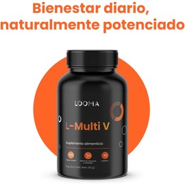 L-Multiv de Looma Multivitamínico Completo 100% natural – 90 Capletas de 1 gramo| Vitaminas A, C, D, E, B1, B2, B6, B12, Ácido Fólico, Minerales y Antioxidantes | Energía y Bienestar Diario para 90 días