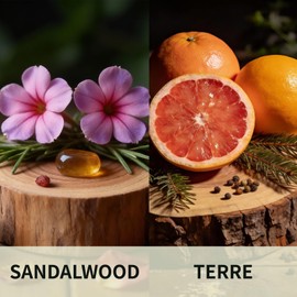 GAGINGOOLD Car Air Freshener Hanging 2 Pack, Sandalwood & Terre Scent Essential Oil Diffuser Long Lasting Up to 150 Days, Cute Car Accessories with 2 Vent Clip for Women Men Gift, Odor Eliminator