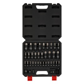 EMENTOL 38PCS 1/4" 3/8" 1/2" Drive Allen Hex Bit Socket Set, SAE/Metric, Includes Power Drill Adapter, Socket Adapters, 2mm - 19mm, 5/64" - 3/4"