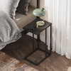 WLIVE Black Side Table, C Table End Table for Bedroom,