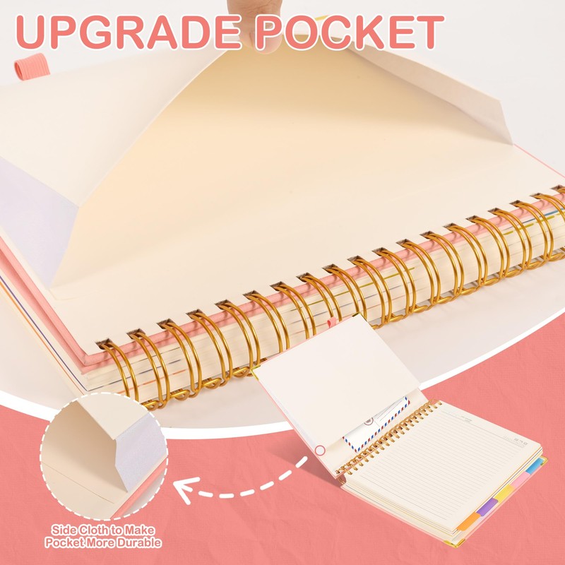 FREBLASO 5 Subject Notebook with Removable Dividers Tabs, 300 Pages