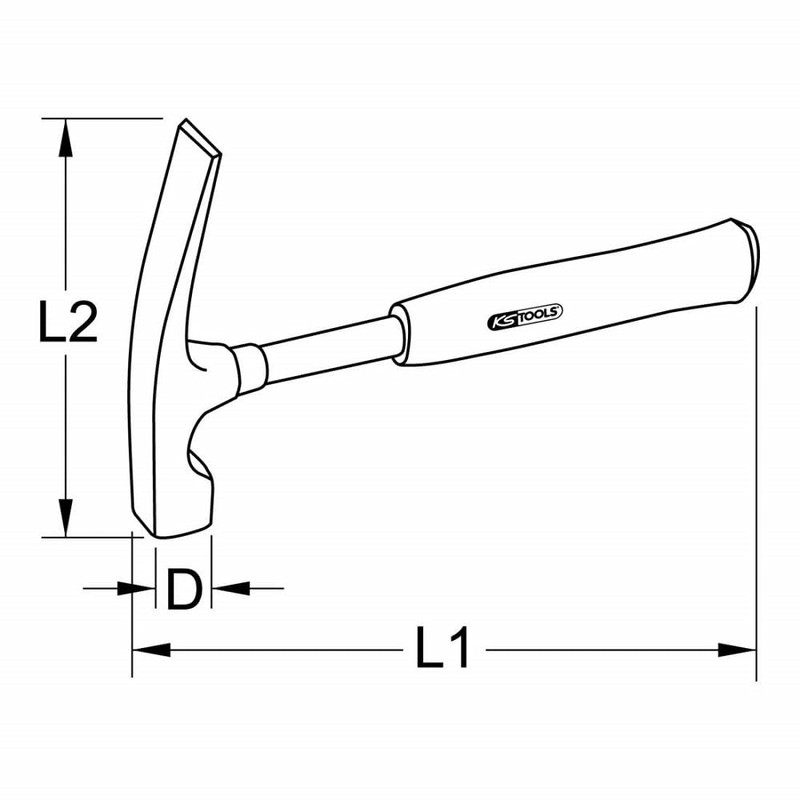 KS Tools 140.2030 Bricklayer's hammer, 500g
