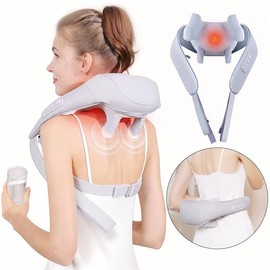 neck and shoulder massage shawl massagers with Heat - Deep Tissue 6D Kneading Pillow,  Foot, Legs,Body - Relieve Muscle Pain Mothers day gift Cordless Comfort heated  shoulder