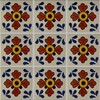4.2x4.2 9 pcs Blue Seville Talavera Mexican Tile