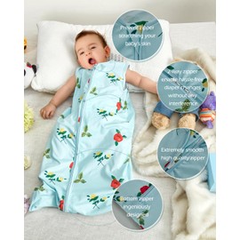 CocoCradle Baby Sleep Sacks Buttery Soft Swaddle Wearable Blanket for Toddlers' Sleeping Bags, 2-Way Safe Zippers 0.5TOG for Babies | S