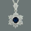 RIZILIA Blossom Pendant with 45cm(18") Chain & Round Cut Gemstones
