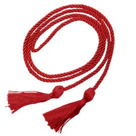 66 Inches Tassel Cord Graduation, Braided Solid Color Honor Cords, Graduation Honor Cords Rope Belt, Graduation Ropes High Honor for Grad Days (Red)
