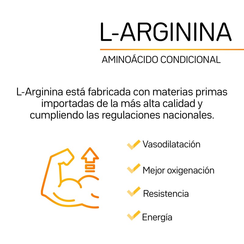 L-Arginina Primetech Nutrition 100 cápsulas con 500 mg de arginina