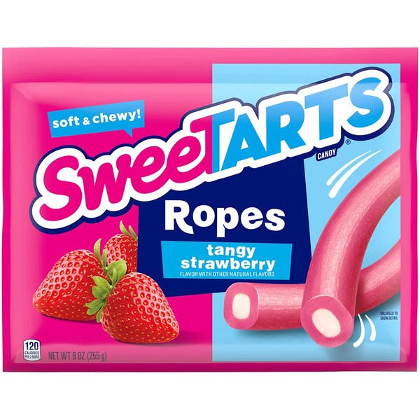SweeTARTS Ropes Tangy Strawberry, 9 Ounce, Pack of 12