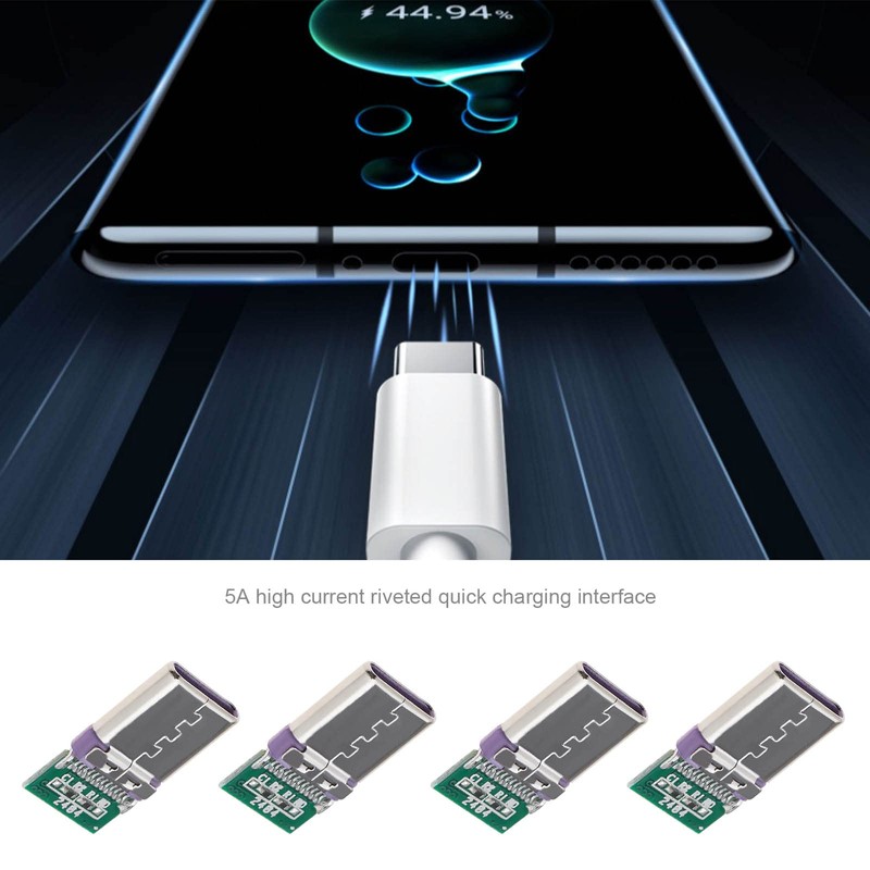 OTOTEC 10PCS 24pin USB 2.0 Type C Male Plug Socket