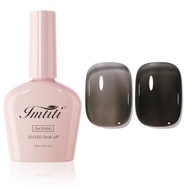 Imtiti Jelly Gel Nail Polish, Sheer Jelly Black Translucent Black UV/LED Soak Off Gel Polish for DIY Nail Art Manicure and Pedicure at Home (0.34 Fl Oz-973)