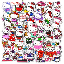 100Pcs Ki-tty Stickers Cat Stickers Waterprof Vinyl Sticker for Skateboard Car Laptop Water Bottles Walls Luggage Books Travel Stickers for Boys Grils Teens Adults