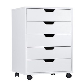 JungleA Mobile File Storage Cabinet with Drawers & Wheels,Home Office Rolling Storage Cart with Drawers Printer Stand,Under Desk Drawer Cabinet Storage Drawer Chest,Organization Filing Cabinet(White)