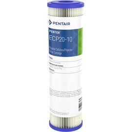 Pentair Pentek ECP20-10 Sediment Water Filter, 10-Inch, Under Sink Pleated Cellulose Polyester Replacement Cartridge, 10" x 2.5", Blue End-Cap, 20 Micron