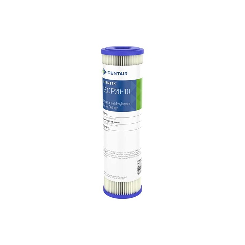 Pentair Pentek ECP20-10 Sediment Water Filter, 10-Inch, Under Sink Pleated