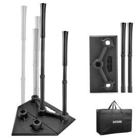 Eastgoing Heavy Duty Double Tube Baseball and Softball Portable Travel Batting Tee. Adjustable 5-Position Baseball and Softball Batting Tee. Hitting Tee for Any Age Player Baseball