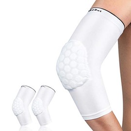 HiRui Elbow Pads, Basketball Baseball Elbow Brace Elbow Support Arm Compression Sleeve Collision Avoidance Elbow Pad for Volleyball Cycling Football Work Out, Women&Men(1Pair) (White, 2XL)
