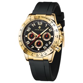 AKNIGHT - Stylish Wrist Watch for Men Silicone Strap Watch Quartz Movement Waterproof and Scratch Resistant, Analog Chronograph Business Watches