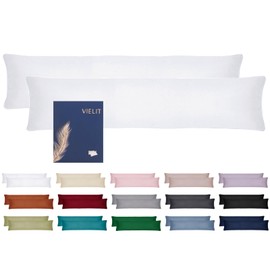 Vielit Side Sleeper Pillow Cover 40 x 145 cm, Set of 2 Cushion Covers, 40 x 145 cm, Side Sleeper Pillow Case, Soft Cushion Covers, Eco Certificate, White