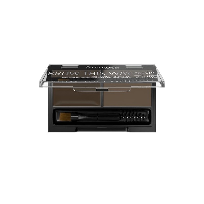 Rimmel Brow This Way Kit de escultura, 0.04 onzas, Café