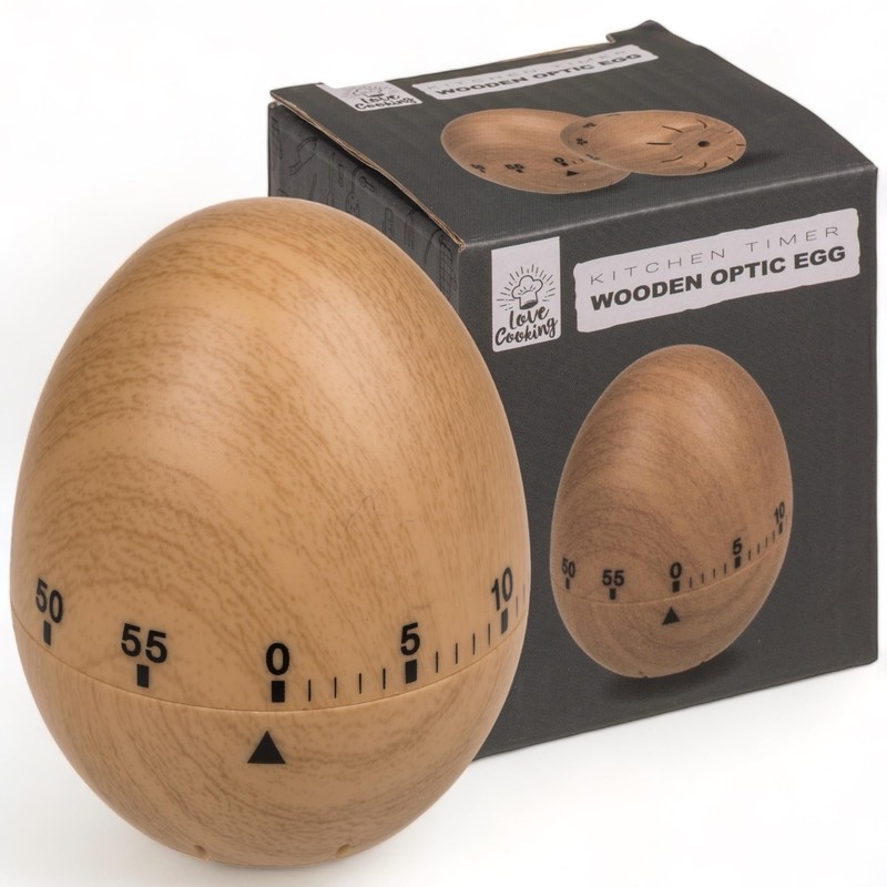 MIJOMA Kitchen Timer in Egg Shape, 60 Minute Timer, Plastic,