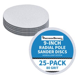 Precision Defined 80 Grit Sandpaper Pack – Hook & Loop Sandpaper, Orbital Sander Pads, Sanding Discs, Drywall Sandpaper, Drywall Mesh, Sanding Pads, Sanding Screens for Floor Buffers, 25 PCS