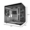 MOROVOL MATX PC Case,270° Panoramic Tempered Glass Panel Gaming PC