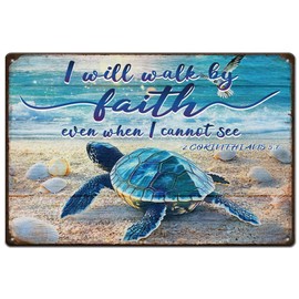 SUPERDANT Sea Turtle Metal Signs Ocean Beach Coast Scenery Tin Sign Motivational Quotes Wall Plaques Funny Signs and Plaque Man Cave Sign Vintage Wall Art for Bar Pub Man Cave Living Room Decor