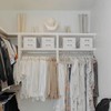 BOLUO Stackable Storage Drawers Closet Organizers and Storage Fabric White