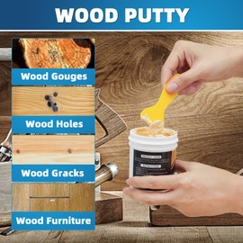 Deuvuo White Oak Wood Filler, High-Performance White Oak Wood Putty Kit - Quickly Fix Wood Cracks and Blemishes with Wood Hole Filler - Paintable, Stainable, Sandable & Quick Drying - 9.87 Ounce