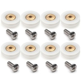 YUANQIAN Shower Door Rollers, Stainless Steel, Diameter 19 mm, Pack of 8 (19 mm, 8 Pieces)
